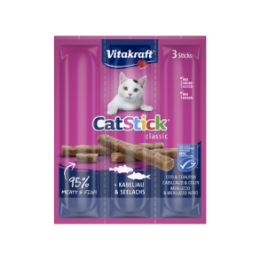 Vitakraft cat sticks mini m. torsk/sej 3 pak 18 g.